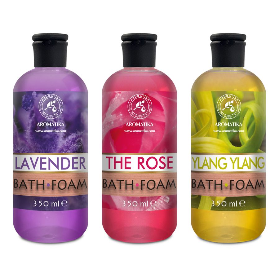 Набор пен для ванн «Ylang-ylang», «Lavender», «The Rose» 3 шт x 350 мл Ароматика
