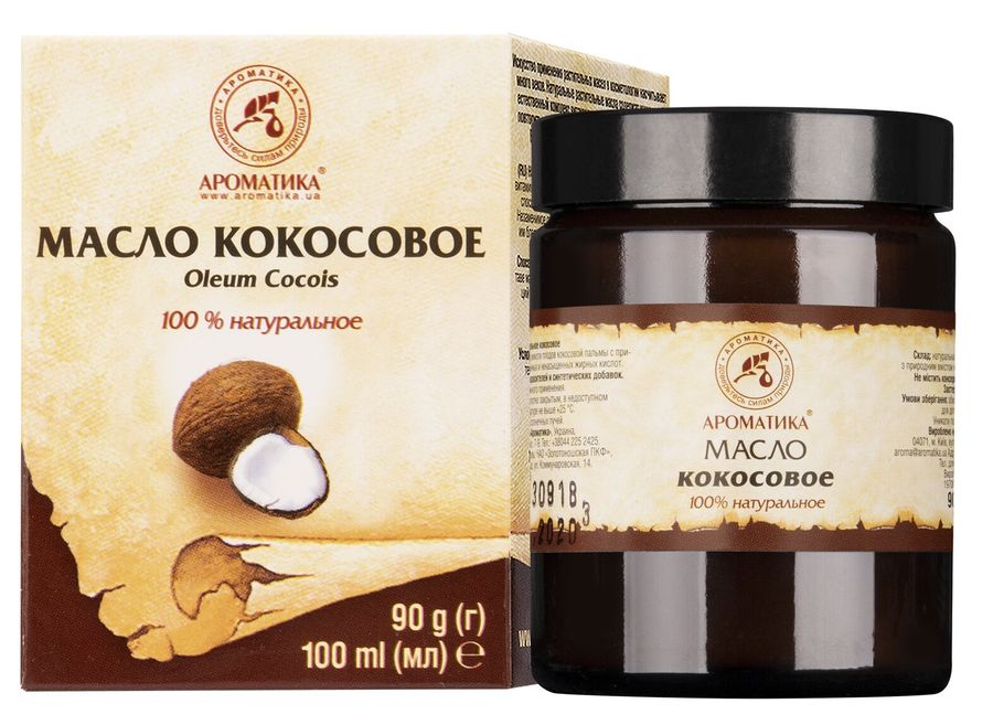 Растительное масло кокосовое 90 г Ароматика